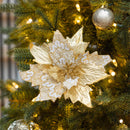 Pearl & Pine Ornament Gold and White Floral Tree Clip, 10.75"