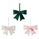 Shades of Emerald Ornament Velvet Bow, 5"H, Asst of 3