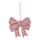 Shades of Emerald Ornament Beaded Bow, Asst of 2, 4"H