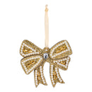 Shades of Emerald Ornament Beaded Bow, Asst of 2, 4"H