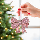 Shades of Emerald Ornament Beaded Bow, Asst of 2, 4"H