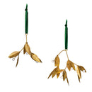 Shades of Emerald Ornament Metal Mistletoe, Asst of 2