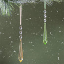 Shades of Emerald Ornament Acrylic Crystal Ornament, Asst of 2, 6.25"H