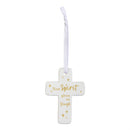 Memorial Ceramic Cross Ornament, 4", Asst of 3, Gift Box, CDU
