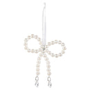Pearl & Pine Ornament Pearl and Crystal Bow, Asst of 2, 5"H