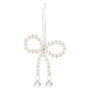 Pearl & Pine Ornament Pearl and Crystal Bow, Asst of 2, 5"H