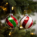 Sugar & Stripes Ornament Glass Peppermint, 4", Asst of 2