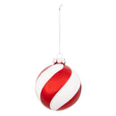Sugar & Stripes Ornament Glass Peppermint, 4", Asst of 2