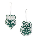 Shades of Emerald Ornament Beaded Finial, 4"H, Asst of 2