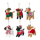Heartfelt Cheer Pet Ornament Fabric Dog, 4.5"H, Asst of 6