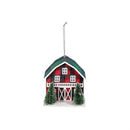 Holly Homestead Ornament Paper Barn with Bottlebrush Trees, 4", Asst of 2
