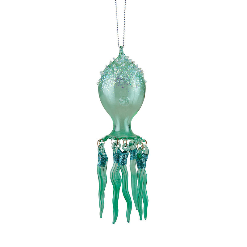 Seafoam Glitter Jellyfish Orn