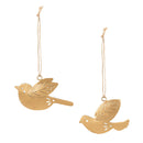 Snowbirds Ornament Metal Bird, Asst of 2, 3"H x 4.25"L