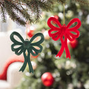 Heartfelt Cheer Ornament Flocked Bow, Asst of 2, 5"