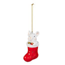 Twas the Night Ornament Resin Mouse in Stocking, 4"H, Asst of 2