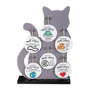 Hillside Pasture Pet Cat Most Likely To Wood Ornaments on Display, Asst of 12, 3 of each, 36 Total