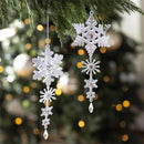Pearl & Pine Ornament Acrylic Snowflake, 9.5"H, Asst of 2