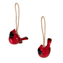 Snowbirds Ornament Ceramic Cardinal, 3"H, Asst of 2