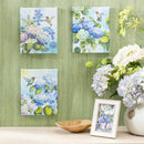 Cottage Garden Indoor Wall Decor, Blue Hydrangeas and Hummingbird Canvas, 8"Lx10"H, Asst of 3