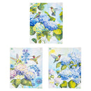 Cottage Garden Indoor Wall Decor, Blue Hydrangeas and Hummingbird Canvas, 8"Lx10"H, Asst of 3