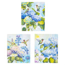 Cottage Garden Indoor Wall Decor, Blue Hydrangeas and Hummingbird Canvas, 8"Lx10"H, Asst of 3