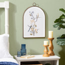 Cottage Garden Indoor Wall Decor, Wood Perched Birds with Metal Frame, 16"L x 24"H