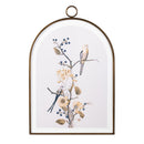 Cottage Garden Indoor Wall Decor, Wood Perched Birds with Metal Frame, 16"L x 24"H