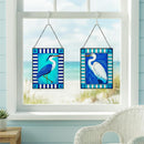 Seaside Retreat Indoor Wall Decor, Glass Egret, 8"Lx10"H, Asst of 2