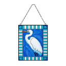 Seaside Retreat Indoor Wall Decor, Glass Egret, 8"Lx10"H, Asst of 2