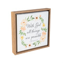 Simple Blessings Indoor Wall Decor, Floral Sentiment Canvas with Wood Frame, 10"Lx10"H, Asst of 3