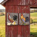 Hillside Pasture Outdoor Wall Decor Resin Rooster, 12", Asst of 2
