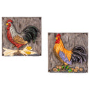 Hillside Pasture Outdoor Wall Decor Resin Rooster, 12", Asst of 2