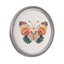 Cottage Garden Indoor Wall Decor, Butterfly Needlepoint with Beaded Frame, 12"D, Asst of 2