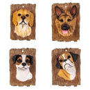 Hillside Pasture Outdoor Wall Decor Resin Dog, 6.8" x 9.2", Asst of 4