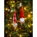 Fabric Holiday Gnome Ornament, 2 Asst, 6 of each, 12 Piece Total in Wooden Tray