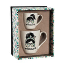 Mommy and Me Ceramic Cup Gift Set, 17 oz. & 7 oz,  Mom Life/Kid Life