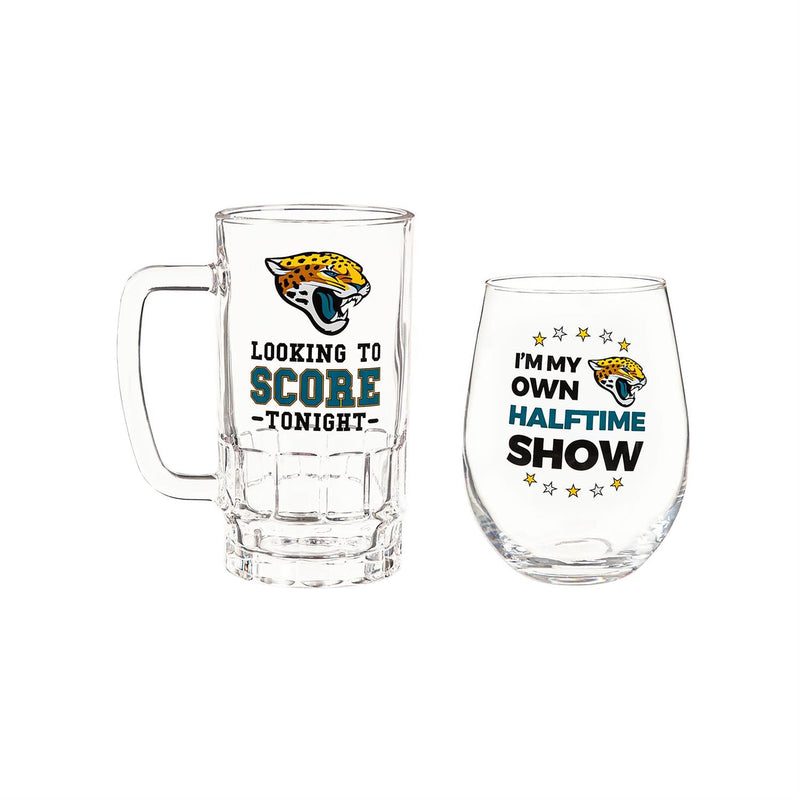 Jacksonville Jaguars, Stemless 17OZ Wine & Beer 16 OZ  Gift Set