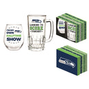 Seattle Seahawks, Stemless 17OZ Wine & Beer 16 OZ  Gift Set
