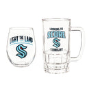 Stemless 17OZ Glass & Tankard 16OZ Gift Set, Seattle Kraken