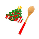 Ceramic Christmas Tree Spoon Rest with Wooden Spoon Gift Set in 12 SET Total CDU