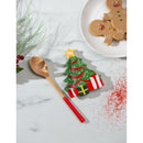 Ceramic Christmas Tree Spoon Rest with Wooden Spoon Gift Set in 12 SET Total CDU