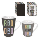Daddy and Me Ceramic Cup Giftset, 16oz & 8oz, Rad Dad/Rad Like Dad