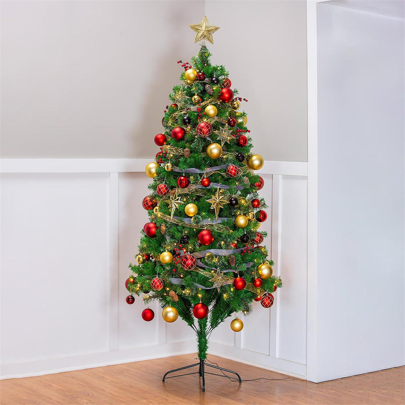 7.5' Tree with 250 LED Lights and 140 Ornaments and Storage Bag, Holiday Traditions