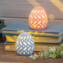Hop Into Spring LED Table Decor Ceramic Egg, Asst of 2, CDU