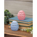 Hop Into Spring LED Table Decor Ceramic Egg, Asst of 2, CDU