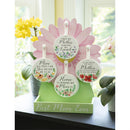Wood Hanging Décor with Flower Display, 4 Designs, 6 of each, 24 Pieces total