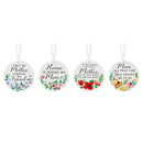 Wood Hanging Décor with Flower Display, 4 Designs, 6 of each, 24 Pieces total