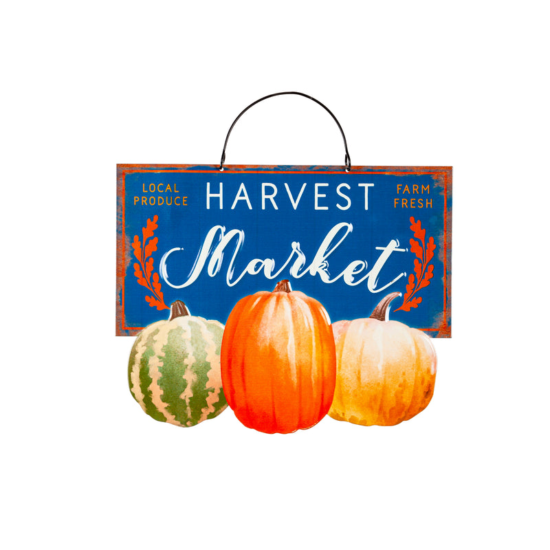 Evergreen Garden Accents,Printed Metal Hanging Harvest Sign, Asst of 4,8x0.13x10 Inches
