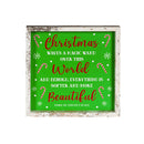 10" H x 10" L Indoor Framed "Christmas Sayings" Wood Wall Art, Asst of 4