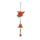 Holiday Icon Hanging Metal Bell, Poinsettia Icon, 8 CT